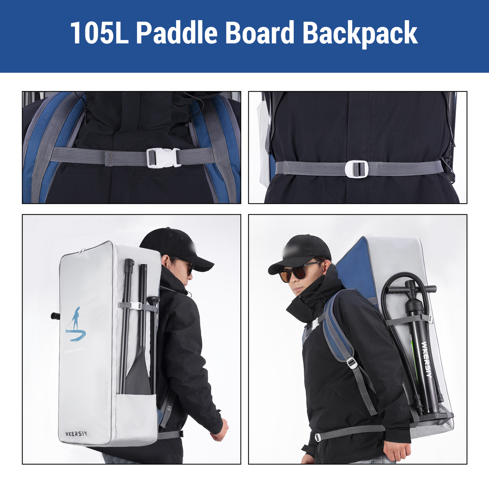 105L Paddle Board Backpack Wat - Stand Up Paddle Leash review and price